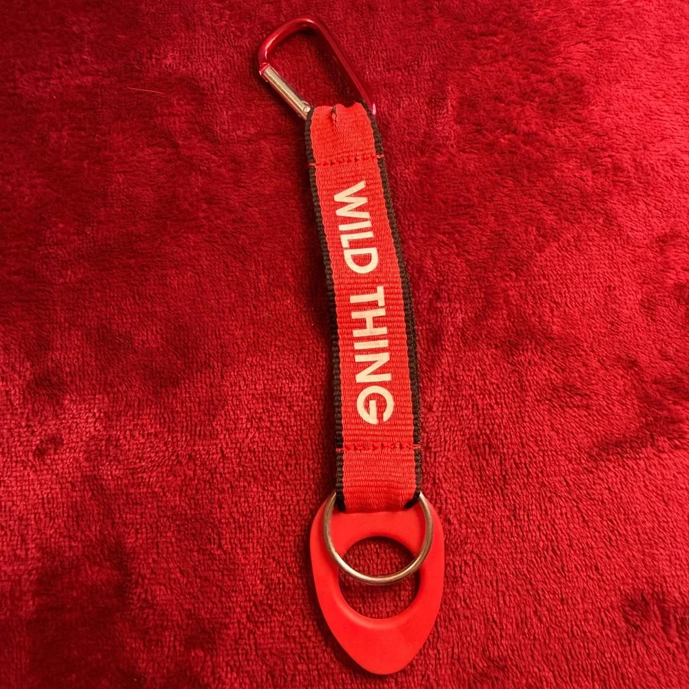 Wild Thing Red Woven Keychain Carabiner Clip Key Ring Strap Accessory 7 Inch